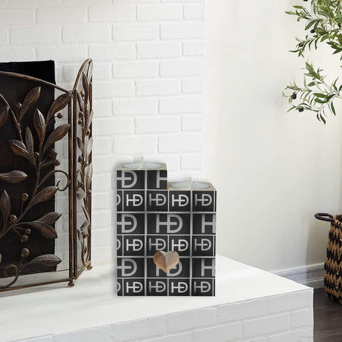 HEED DÉCORE WOODEN CANDLE HOLDER BLACK SIGNATURE